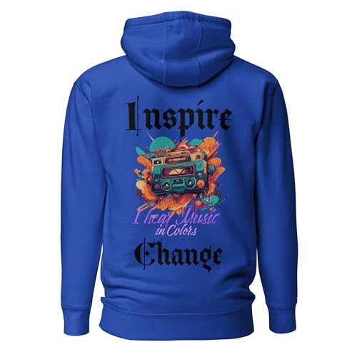 Sweat à capuche unisexe urbain Wear Your Strength & Inspire Change avec graphismes noir