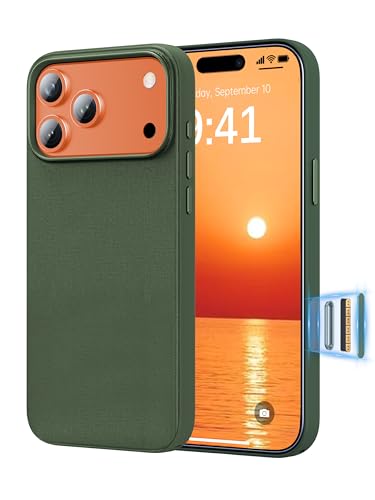 RIOBIO for iPhone 17 Pro Max Case TechWoven[Compatible with MagSafe][Camera Control Cover] Protective Premium Tech Woven Fabric, Slim Magnetic Phone Cover for iPhone17 Promax, Woven Green