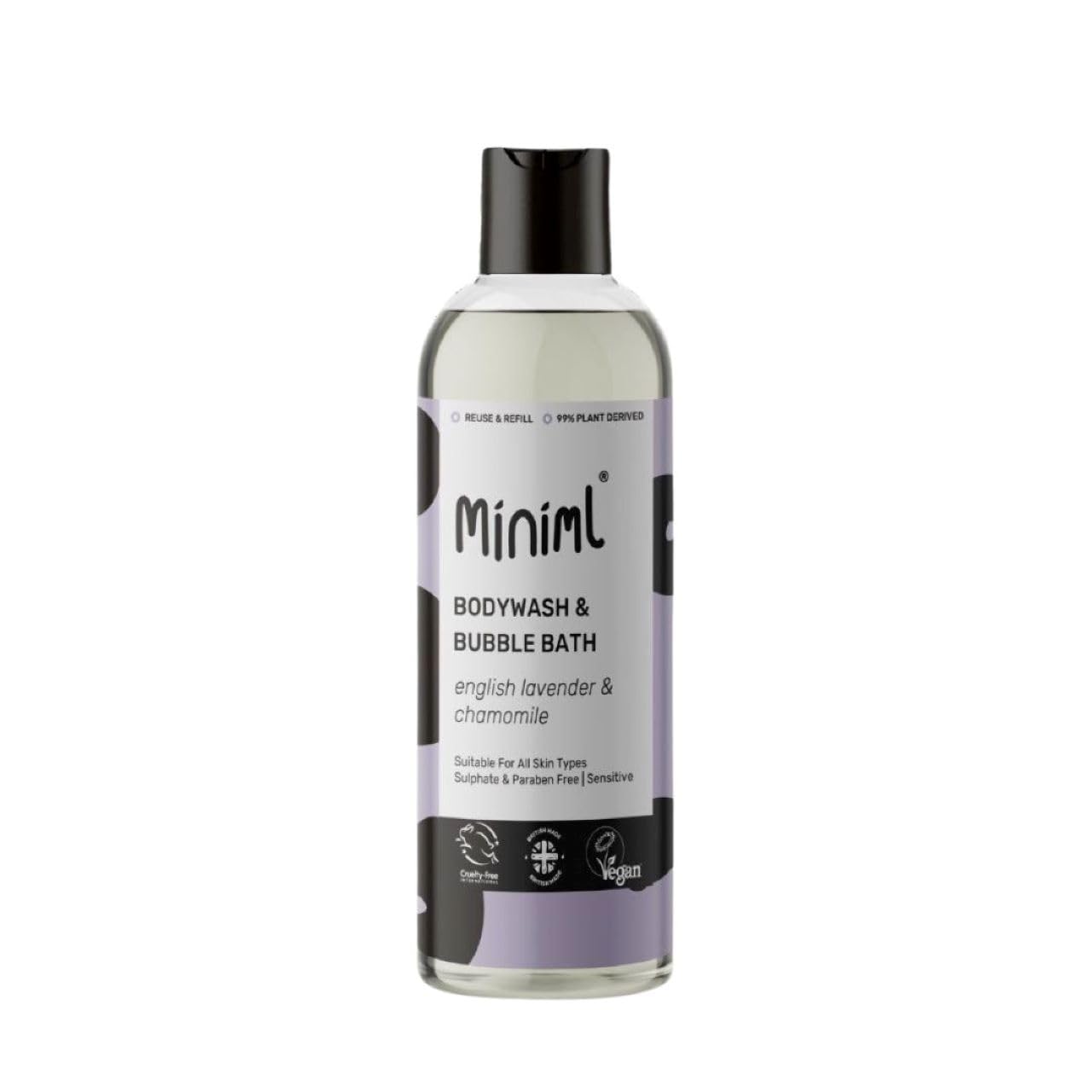 Miniml Bodywash and bubble bath lavender and chamomile 500ml - 2 Pack