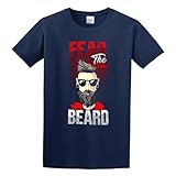 men's bearded men beards mustaches gift fear the beard funny facial hair thomas larch men's t shirt fashion casual cool tee shirts navy m