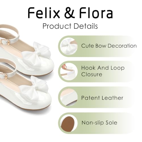 Image of Felix & Flora Toddler Flower Girl Dress Shoes - Baby Girl Ballet Mary Jane Flats for Party School Wedding