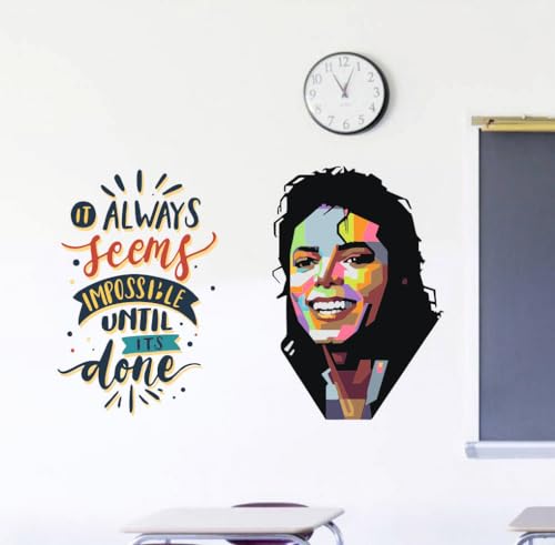 Image of Michael Jackson Always Seems Quotes Office - Inspirational - Motivational - Quotes - Wall Sticker for Kids Room, Living Room, School, Library (Size - 60CM X 92CM)