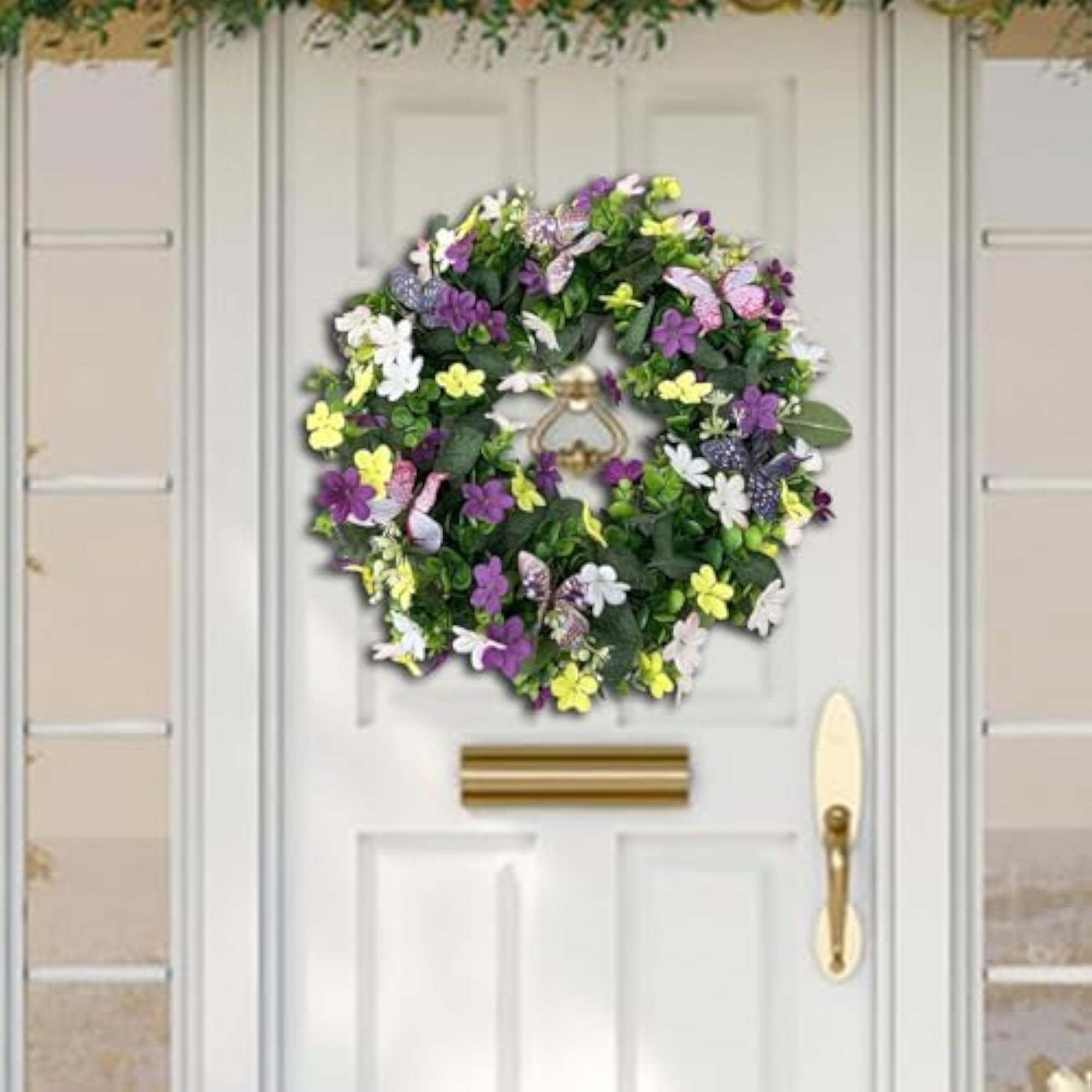 Spring Eucalyptus Wreath for Front Door, Simulation Decoration