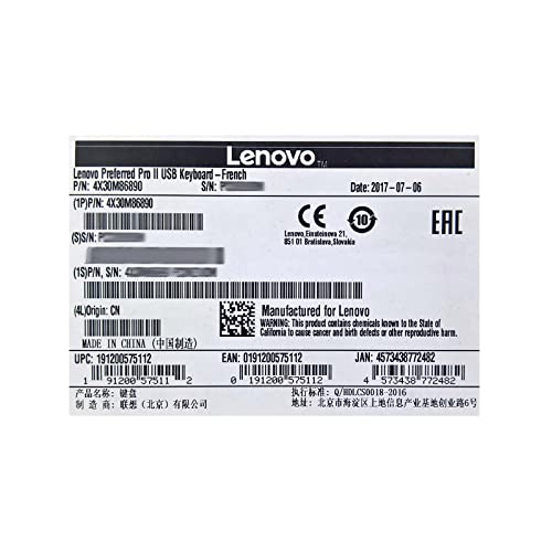 Clavier LENOVO Preferred Pro II AZERTY Français USB Dôme en caoutchouc Keyswitch - vue 8