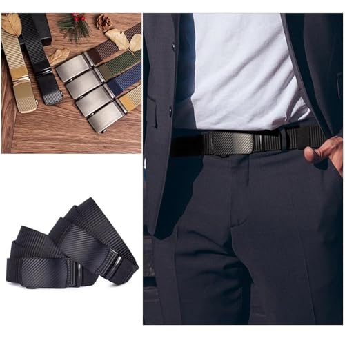 Ceinture pour homme confortable anti-serrage en nylon avec boucle automatique réglable