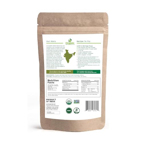 Organic Moringa Powder - 1.10 lbs (17.64 oz) | USDA Organics, Non-GMO, Kosher, Halal, Moringa Oleifera Leaf Powder - 100% Raw and Natural, Gluten-Free Detail