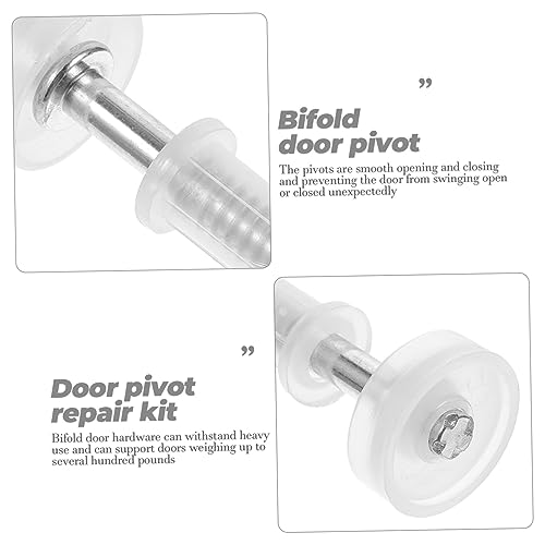 Hardware para puerta plegable de 4 piezas para clóset, color blanco | Partes de acero inoxidable y plástico, conjunto de rotación superior para uso pesado, kit de reemplazo miniatura 3