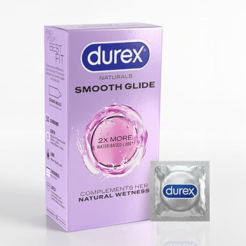 Image of Durex Smooth Glide Condoms for Men - 10 Count | with 2X Water-Based Lubricant | Ultra Thin
