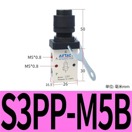 Vanne de commande S3PP-M5B manuelle bistable 1 pièce avec raccordement standard optimisé