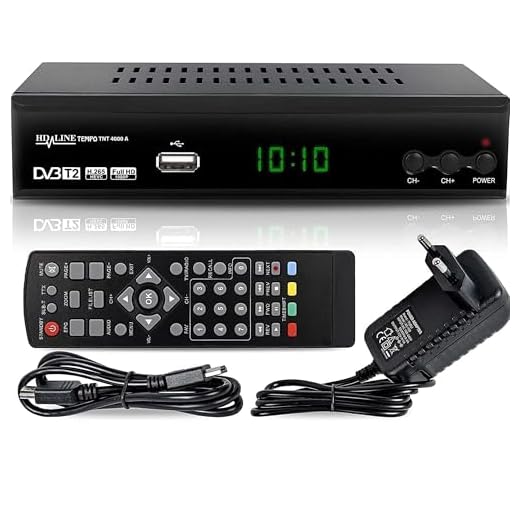 HD-Line Tempo 4000 Decodeur TNT HD pour TV/Full HD Decodeurs TNT Peritel/HDMI Décodeur, Demodulateur, Recepteur, Boitier, Adaptateur HEVC, Tuner, Noir, tmp4000