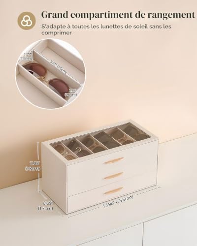 Lolalet Organisateur de Lunettes de Soleil avec Compartiments Verticaux – vue 6