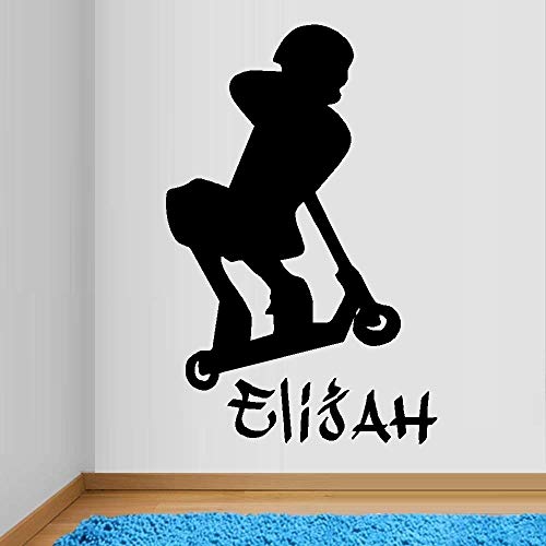 Scooter Trick " Boy " (Custom Name) Children ~ Wall Decal, 20" X 30" #TOP7