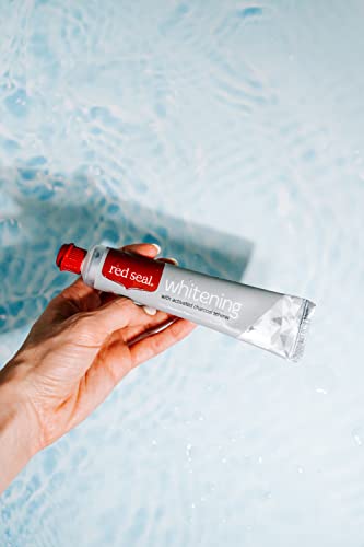 Red Seal Teeth Whitening Toothpaste With Baking Soda, Activated Charcoal Spheres, Coconut Oil For Visibly Brighter Smile – Fluoride Free, No Sls, Paraben Free #TOP1
