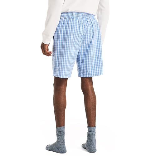 Nautica Sustainably Crafted Plaid Poplin Sleep Short, Blue Yonder, Large