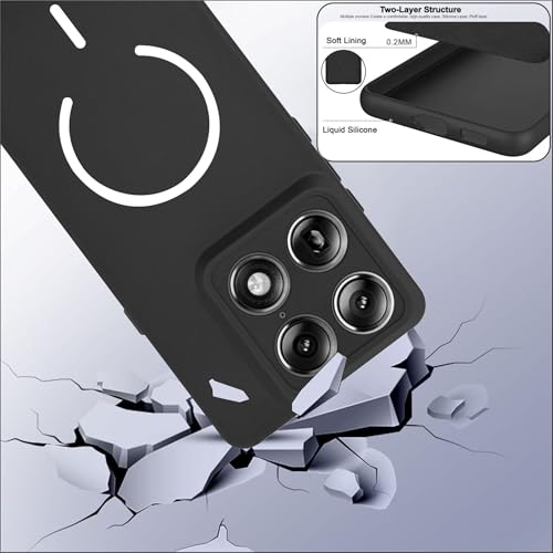 Image of SBMS Silicone Back Cover Case for Motorola Signature | Soft Micro-Fibre Lining Inside | Magsafe Print On Back Side Camera Protection Bump | Shockproof Case Moto Signature (Magsafe Print Small Black)