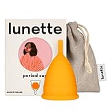 Lunette Menstrual Cup – Best Reusable Period Cup – Wear for 12 Hours and Reuse up to 10 Years, Orange Size 2 for Moderate to Heavy Flow