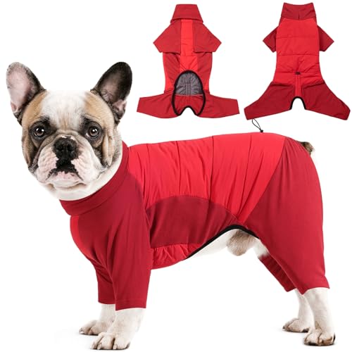 Dotoner Winter Hundemantel mit Beinen Winddichte Hund Wintermantel mit Geschirrloch für kleine, mittelgroße und große Hunde
