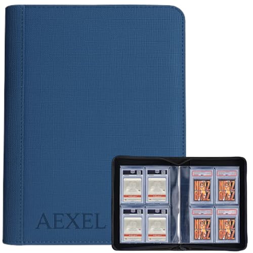 Image of Graded Card Slab Binder 40 Slab Capacity Zippered Album for PSA, BGS & CGC Graded Trading Cards (Denim Blue)