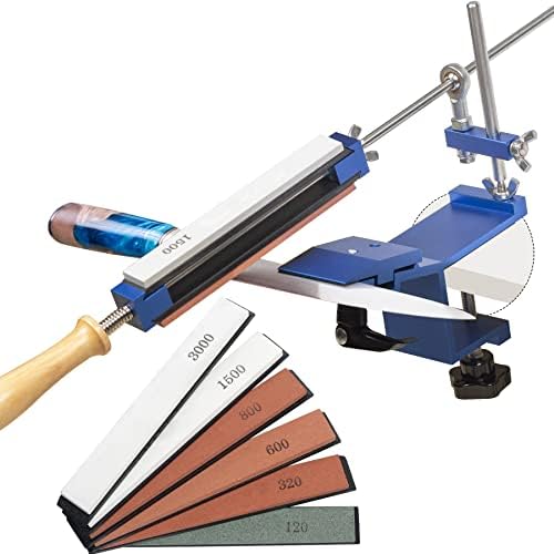 Produktbild von CWOVRS Messerschärfer Profi – Mit 6 Steinen (Diamant + Wasserstein), Schnellspann-System, Inkl. Polierkit