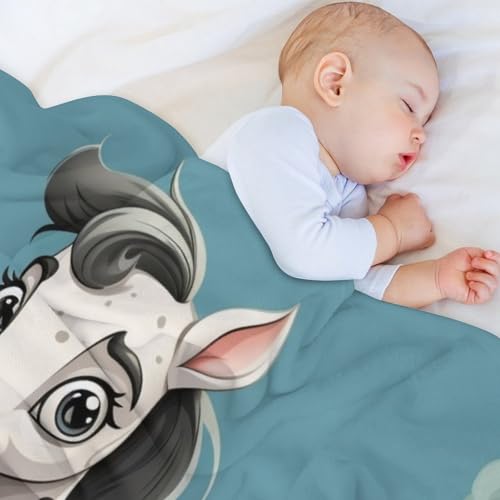 Manta de forro polar de caballo mullida un regalo util para el sofa 4