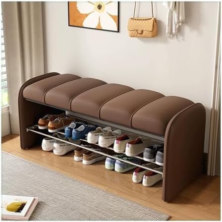 Benches Garden Bench Outdoor Patio Seating Backless Park Chair Lawn Path Slatted Seats,Entryway Bench Shoe Shelf with Seat Cushion，entryway sit Down Bench with Shoe Storage ，Farmhouse Shoe S