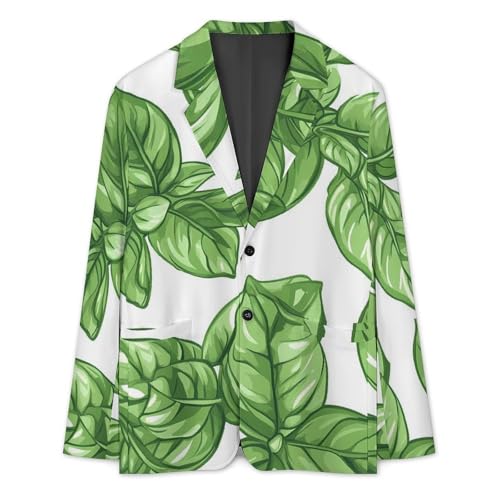 Basil Leaves Classic Suits Blazer for Men Business Tuxedo Jacket Sport Coat Two Buttons3