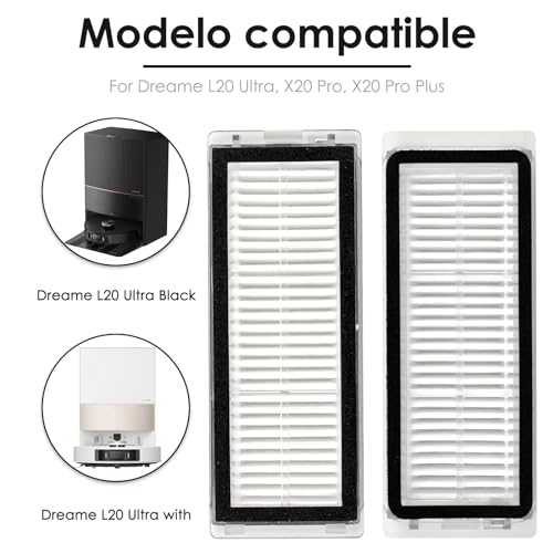 HEPA-Filter kompatibel für Dreametech L20 Ultra/L30 Ultra Roboter-Staubsaugerfilter-Set, 8 Stück