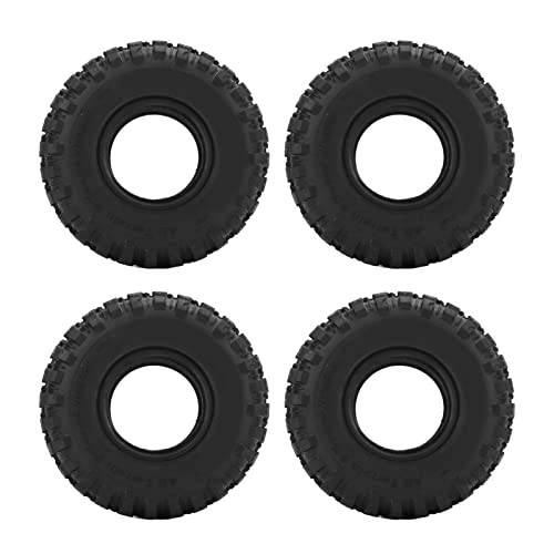Pneus en caoutchouc RC 2,2 pouces plplaaoo universels pour chenilles Traxxas et Scx10 Noir 4pcs