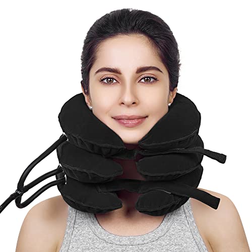 Sunany Inflatable Neck Pillow Used for Airplanes/Cars/Buses/Trains/Office Napping with Free Eye Mask/Earplugs (Blue-)