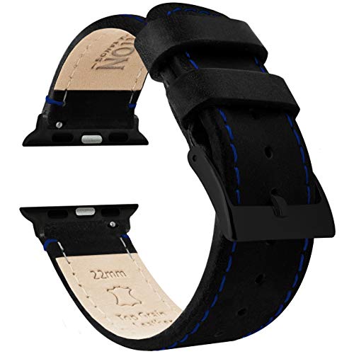 Image of BARTON WATCH BANDS - Top Grain Leather Watch Bands Compatible with Apple Watch Models - 1, 2, 3, 4, 5, 6, 7, 8, 9, 10, SE, Ultra & Ultra 2