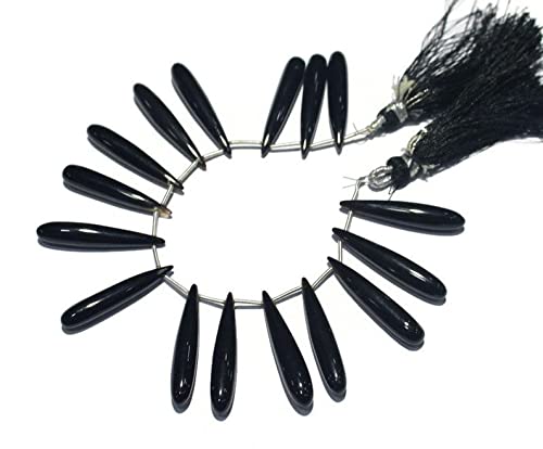 Onyx noir drop lisse haut de gamme pour joaillerie artisanale