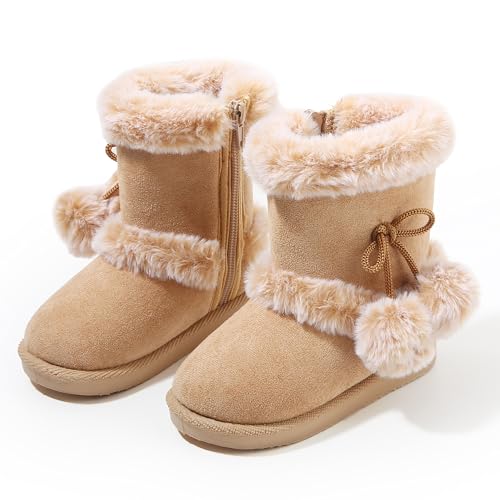 Image of Femizee Girls Boys Warm Winter Boots Kids Outdoor Snow Boots(Toddler /Little Kid)