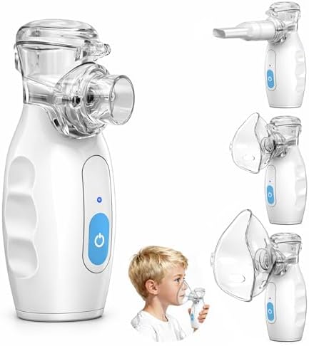 Handheld Compressor Nebulizer, Portable Rechargeable Mesh Nebulizer for Adults and Kids, Compact & Lightweight, Pack of 1