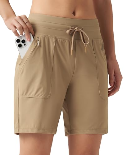 WILLIT Sporthose Damen Laufhose Kurz Sommer Shorts High Waist Laufshorts Schnelltrockene Wanderhose Workout Fitness Sport Running mit Taschen