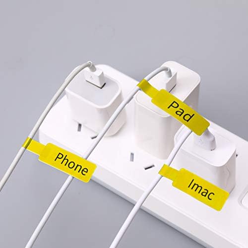 NIIMBOT Cable Lable Maker Tape 0.49" x 4.29" (12.5×109mm) Printer Sticker Paper with Self-Adhesive for D11/D110/D101 Label Maker,1 Roll of 65 (Yellow)