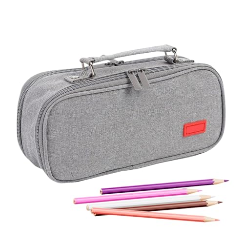 Sionhiuo Estuche para lápices con asa | Organizador múltiple grande para lápices - Caja de almacenamiento para pintura cerámica escritorio estudio casa maquillaje dormitorio escolar suministros de