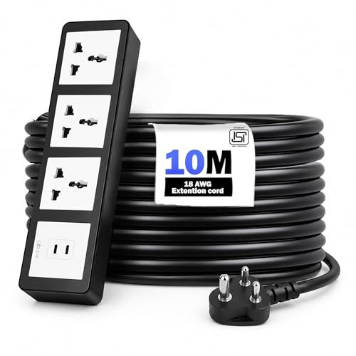 Image of MX 35W Extension Board PD GaN Charger Super Fast Charging 2 Type-C, 3 Universal 6 /13A AC Sockets (4000W) Multiport Desktop Power Strip for iPhone Android Laptop Tablet Charging Station 10M Cable