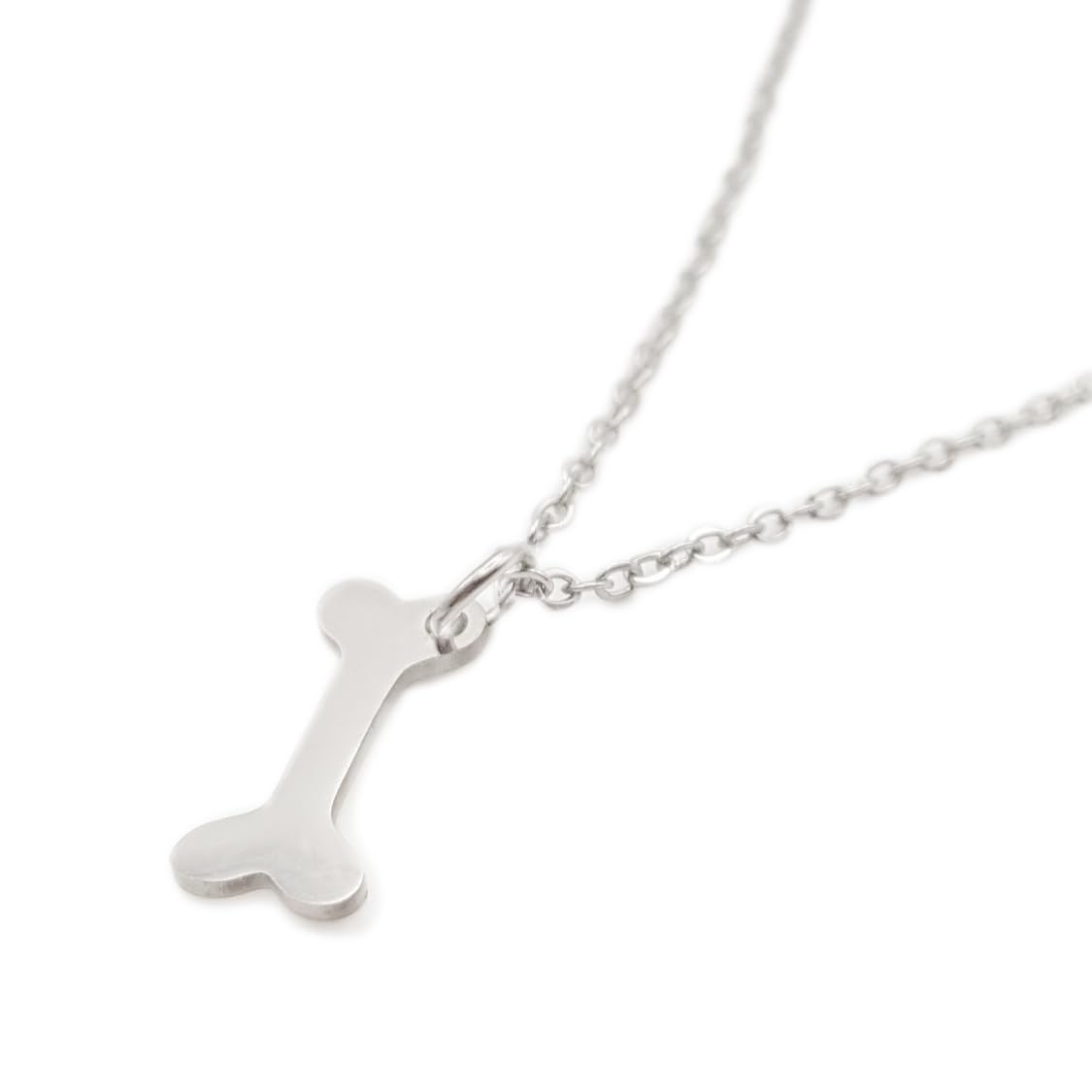 JoyaDOG Women's Dog Bone Necklace, Width 7 mm x 15 mm. With Chain 40+5 cm. Original Gifts for Women, Daughter, Mother, Friend. Original Designs in Silver & Steel. A Gift That Will Leave a Footprint