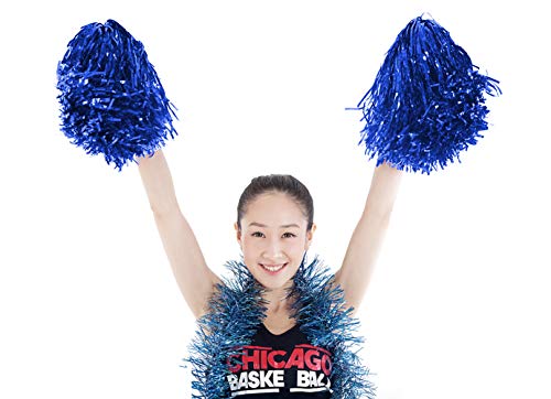 image for hatisan 12 Pack Cheerleading Pom Poms, Cheerleader Pompoms Metallic Fo