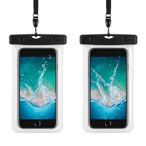 Kit 2 Capas à Prova d’Água para Celular Universal até 6.5” com Alça - Impermeável, Protege Seu Celular em Praia, Piscina, Chuva, Shows e Viagens