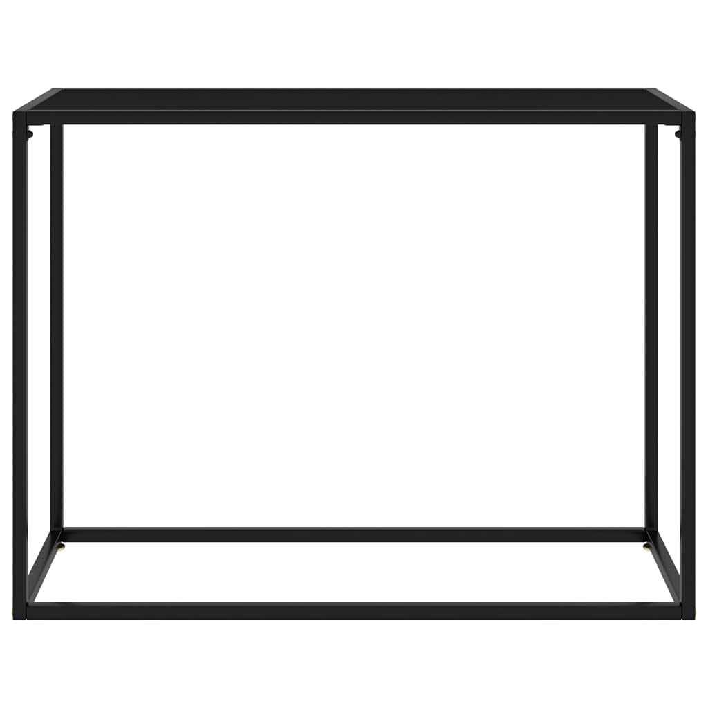vidaXL Stolik konsolowy, czarny, 100x35x75 cm, szkło hartowane