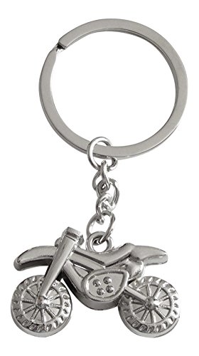 Porte clés moto, motocross acier inox pour biker, motard.