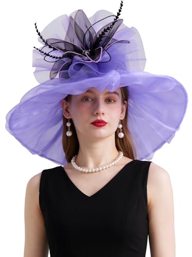 Sombrero femenino de organza para fiesta y boda