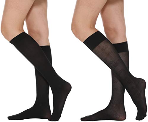 Knee High Stocking for Women?MANZI 6 Pairs Women's Elegant Jacquard Knee High Socks