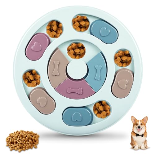vsshe Giocattoli di Intelligenza per Cani, Treat Dispenser Giocattolo Interattivo, Puzzle Antiscivolo per Cani, Lavabile, Sicurezza, Giocattolo intelligenza per Cani, Cuccioli e Gatti, Blu