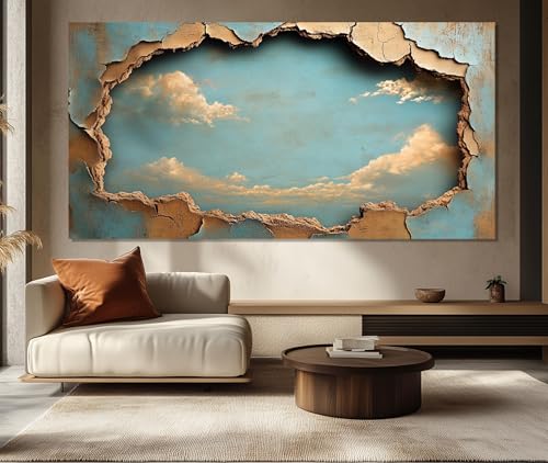 Toile abstraite de mur brisé 20x40cm pour décoration murale rétro