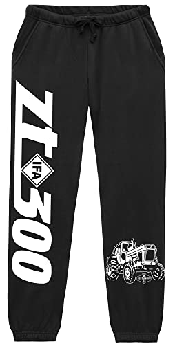 UGLYSHIRT Traktor ZT300 Herren Jogginghose | DDR Trecker Hose Landwirt Bauer IFA Oldtimer Nostalgie | Schwarz  M