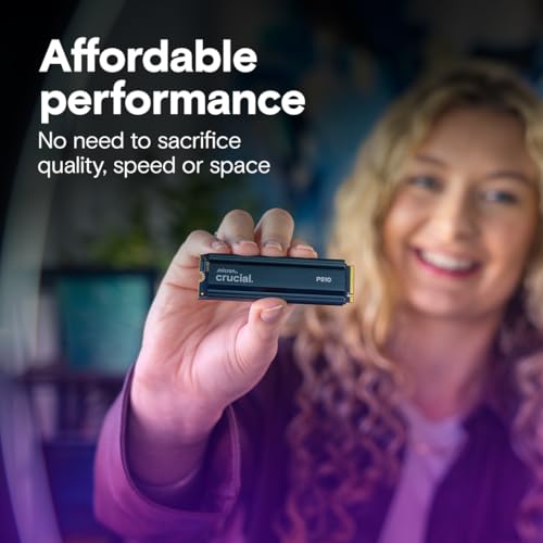 Image of Crucial P510 1TB Gen5 NVMe SSD with Heatsink, Up to 11,000 MB /s, PCIe 5.0 M.2 2280 SSD, Internal Solid State Drive, Compatible with Desktop, & PS5, +Acronis Software - CT1000P510SSD5-01