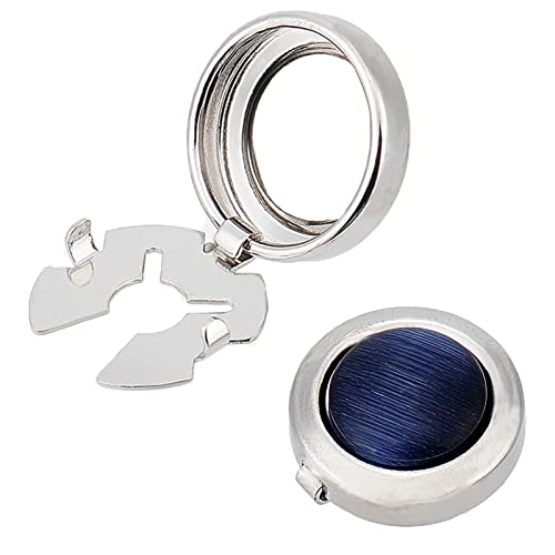 NICENEEDED Fundas de Botones Hombres, Gemelos Vintage para Camisa de Hombre, Gemelos con Tapa de Botón de Ónix Negro, Redondos, Patrón Retro Tallado