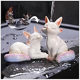 Miyxsin 2PCS Color Changing Fox Tea Pet, Chinese Kungfu Tea Pet Gift for Tea Lover Friends, Tea Ceremony Collection Desktop Ornament for Chritmas Party Gifts
